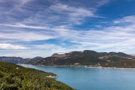 Lake Serre-Poncon, Alps, Franceの写真素材