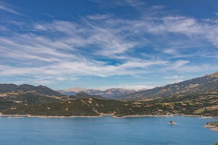 Lake Serre-Poncon, Alps, Franceの写真素材