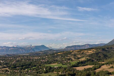 Sisteron, Alps, france - View to the mountains from the Citadelの写真素材