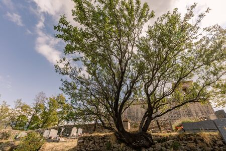 Bargeme, Var, France - The cemetery and the churchの写真素材