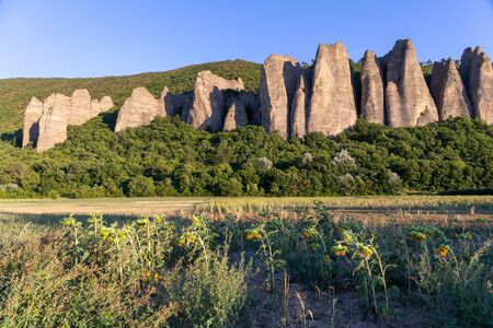 Les Mees, Alps, France - Penitents Rocksの写真素材