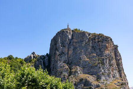Castellane, Alps, France - The Chapel on The Rockの写真素材