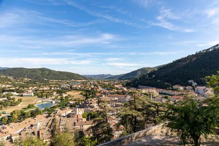 Sisteron, Alps, france - View to the city from the Citadelの写真素材