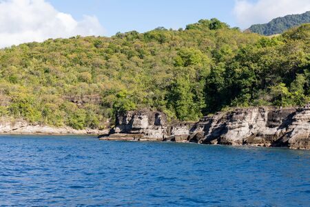 Saint Lucia, West Indies - Cliffs on the southwestern coastの写真素材