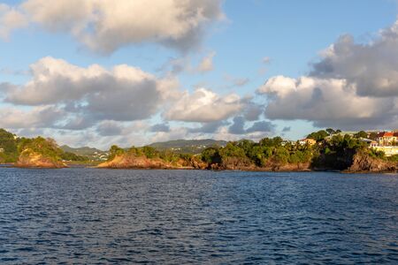Saint Lucia, West Indies - Castries bay entranceの写真素材