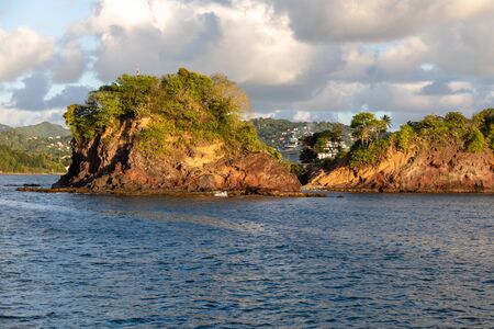Saint Lucia, West Indies - Castries bay entranceの写真素材