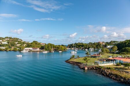 Saint Lucia, West Indies - Castries Harborの写真素材