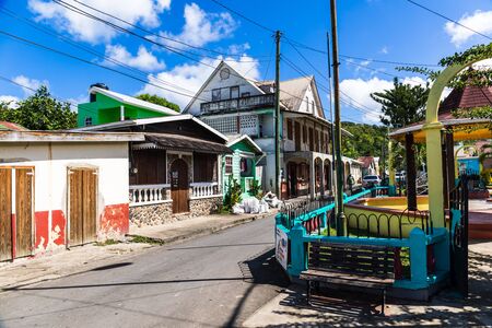 Saint Lucia, West Indies - Anse La Raye city centerの写真素材