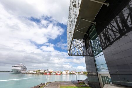 5 JAN 2020 - Pointe-a-Pitre, Guadeloupe, FWI - Cruise ship in the harborのeditorial素材