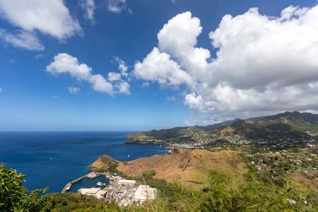 Kingstown, Saint Vincent and the Grenadines - View to the coast from Fort Charlotteの写真素材