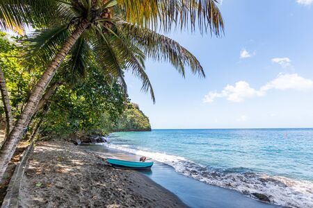 Saint Vincent, Saint Vincent and the Grenadines - Fisherman in wallilabou bayの写真素材