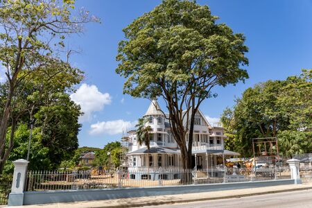08 JAN 2020 - Port of Spain, Trinidad and Tobago - The magnificent seven houses : Mille fleurs villaのeditorial素材
