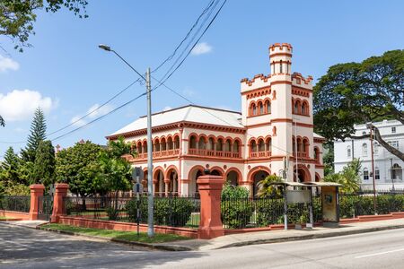 08 JAN 2020 - Port of Spain, Trinidad and Tobago - The magnificent seven houses : Archbishop's Houseのeditorial素材