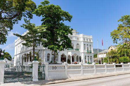 08 JAN 2020 - Port of Spain, Trinidad and Tobago - The magnificent seven houses : White Hallのeditorial素材