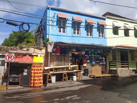 08 JAN 2020 - Port of Spain, Trinidad and Tobago - Shopping streetのeditorial素材