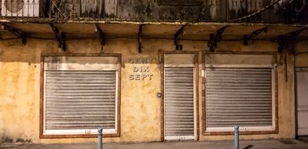 16 NOV 2019 - Fort de France, Martinique, FWI - Old building at nightのeditorial素材