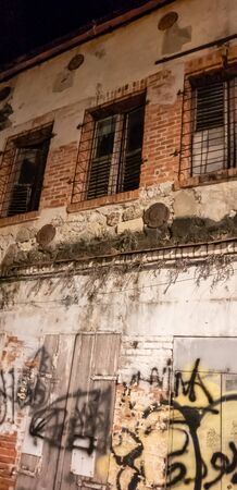 16 NOV 2019 - Fort de France, Martinique, FWI - Old building at nightのeditorial素材