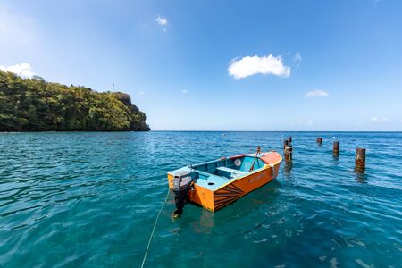10 JAN 2020 - Saint Vincent, Saint Vincent and the Grenadines - Bark in Wallilabou bayのeditorial素材
