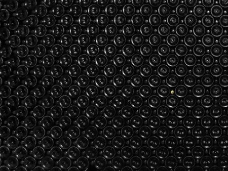Pattern of champagne bottle stored in a cellar