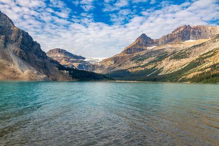 Bow Lake, Banff National Park, Alberta, Canadaの写真素材