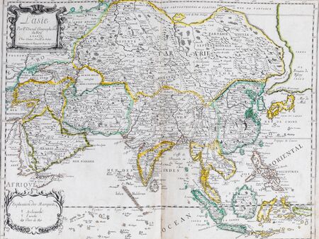 Old map of Asia - From an 1656 Atlas of Geography from P. du Val - France (Private collection)の写真素材