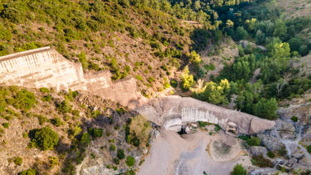 Malpasset Dam abandoned and broke in 1959 - Frejus, Var, Franceの写真素材