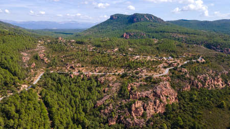 Cliffs over Bagnols-en-Foret, in Massif des Maures, Var, Franceの写真素材