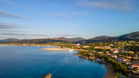 Aerial view of Les Issambres seafront in French Riviera (South of France)