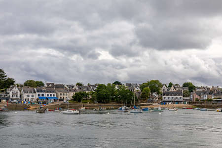 Combrit harbor, Finistere, Brittany, Franceのeditorial素材