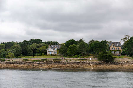 Combrit coastline, Finistere, Brittany, Franceのeditorial素材