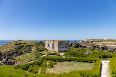 Sarah Bernhart Fort, Pointe des Poulains, western coast of Belle-Ile-en-Mer, Brittany, Franceのeditorial素材