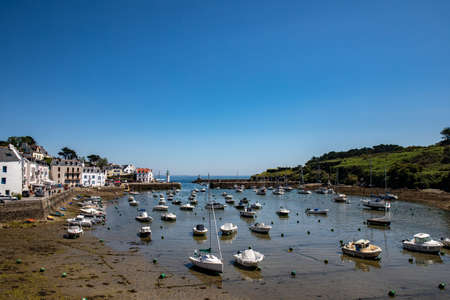 Sauzon, Belle-Ile-en-Mer Island, Brittany, Franceのeditorial素材