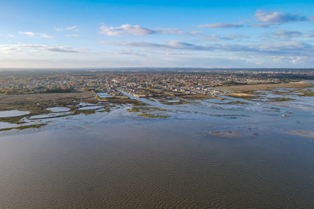 Arcachon bay shore in Gujan-Mestras, Aquitaine, Franceの写真素材