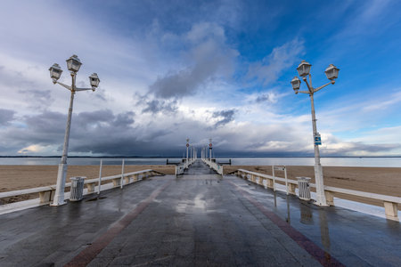 Thiers Pier in Arcachon, Aquitaine, Franceの写真素材