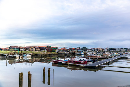 La Teste Harbor in Arcachon Bay - La Teste de Buch, Aquitaine, Franceのeditorial素材