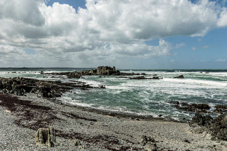 Turbulent sea in Pointe de Sehar, Tredrez-Locquemeau, Cotes d'Armor, Brittany, France