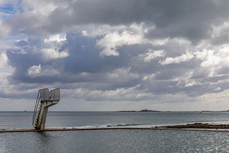 Sea pool of Saint-Quay-Portrieux, Cotes d'Armor, Brittany, Franceの写真素材