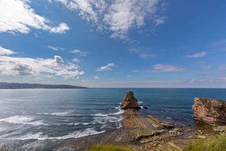 Hendaye, Basque Country, France - Les Deux Jumeaux (The Two Twins)の写真素材