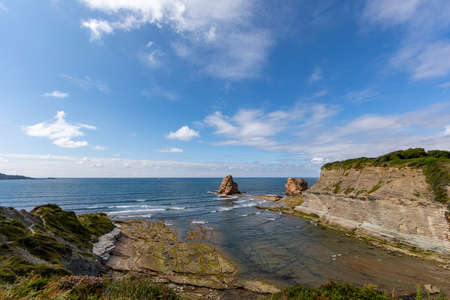 Hendaye, Basque Country, France - Les Deux Jumeaux (The Two Twins)の写真素材