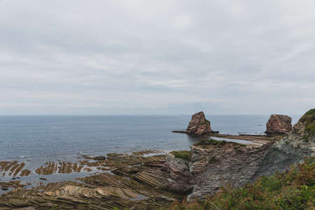 les Deux Jumeaux (The Two Twins) in Hendaye, PyrÃ©nÃ©es-Atlantiques, Basque Country, Franceの写真素材