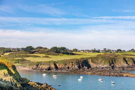 Saint-Marc beach in Treveneuc, near Saint-Quay Portrieux, Brittany, Franceの写真素材
