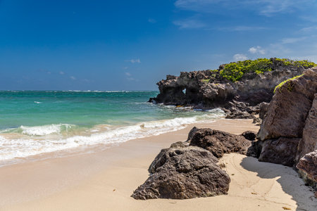 Le Marin, Martinique, FWI - Anse Grosse Roche (Cape Macre): Heart holeの写真素材