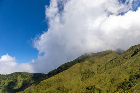 Hike to the top of Mount Pelee, Martinique, French Antillesの写真素材