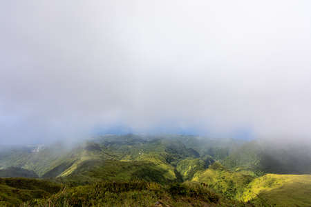 Hike to the top of Mount Pelee, Martinique, French Antillesの写真素材