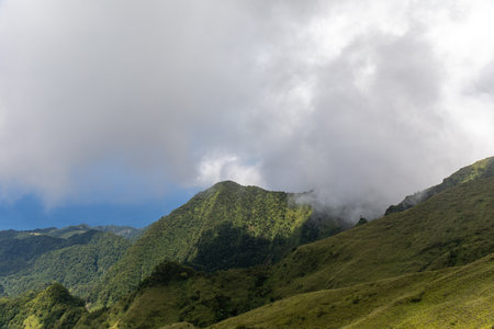 Hike to the top of Mount Pelee, Martinique, French Antillesの写真素材
