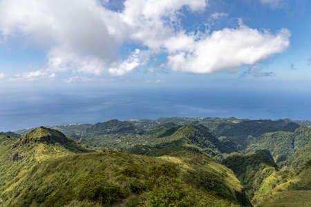 Hike to the top of Mount Pelee, Martinique, French Antillesの写真素材
