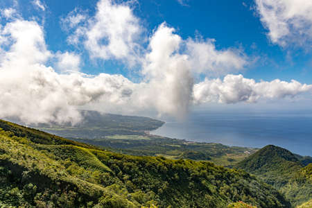 Hike to the top of Mount Pelee, Martinique, French Antillesの写真素材