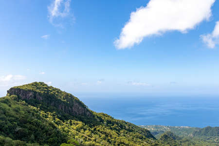 Hike to the top of Mount Pelee, Martinique, French Antillesの写真素材