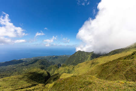 Hike to the top of Mount Pelee, Martinique, French Antillesの写真素材