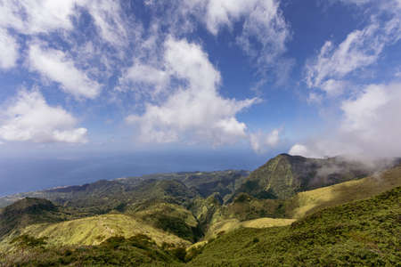 Hike to the top of Mount Pelee, Martinique, French Antillesの写真素材